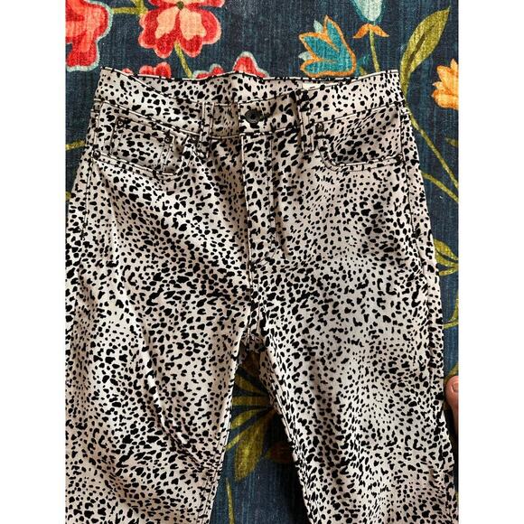 rag & bone Hana Grey Cheetah High Rise Velvet Jeans Size 27 - Picture 5 of 9